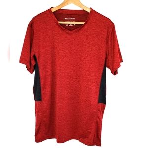 Men's Real Essentials Short Sleeve T-shirt Size Large, Red & Black